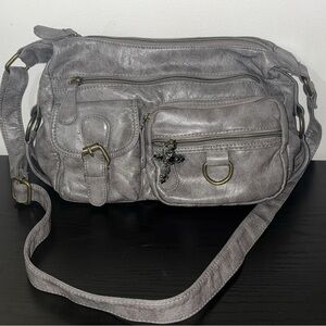 Grey shoulder bag